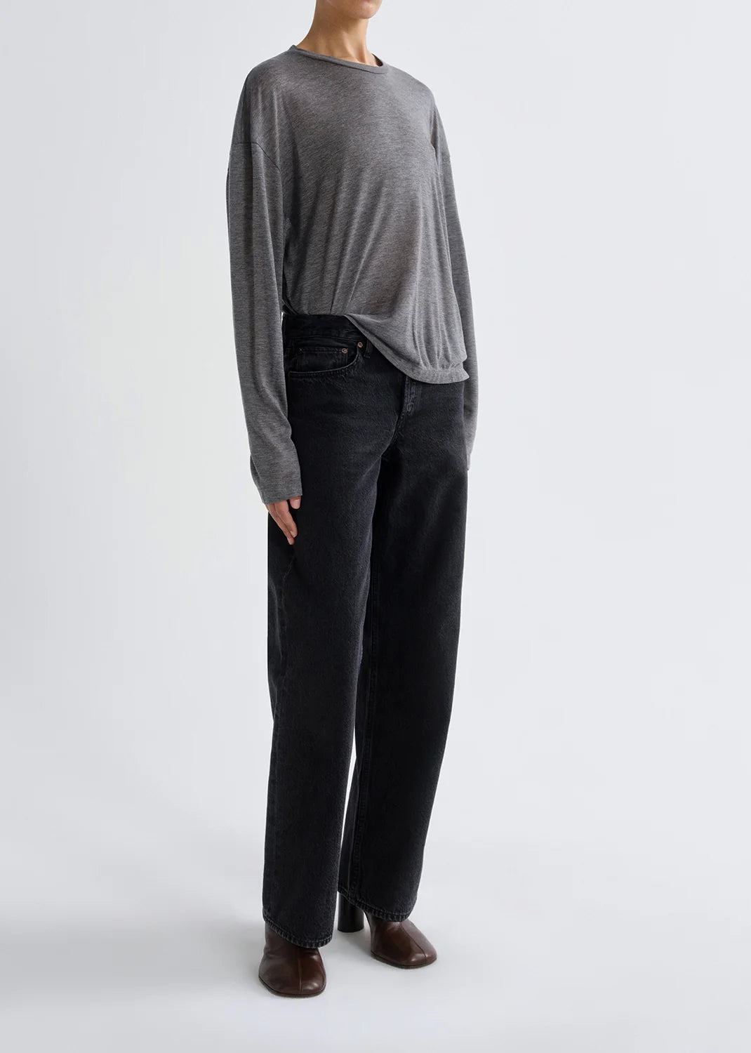 SASHA TEE (TENCEL JERSEY) in Grey| AGOLDE