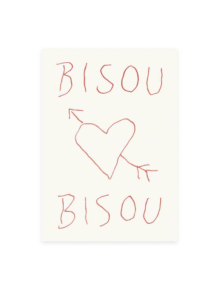 Postkarte 'bisou bisou' (Risographie)