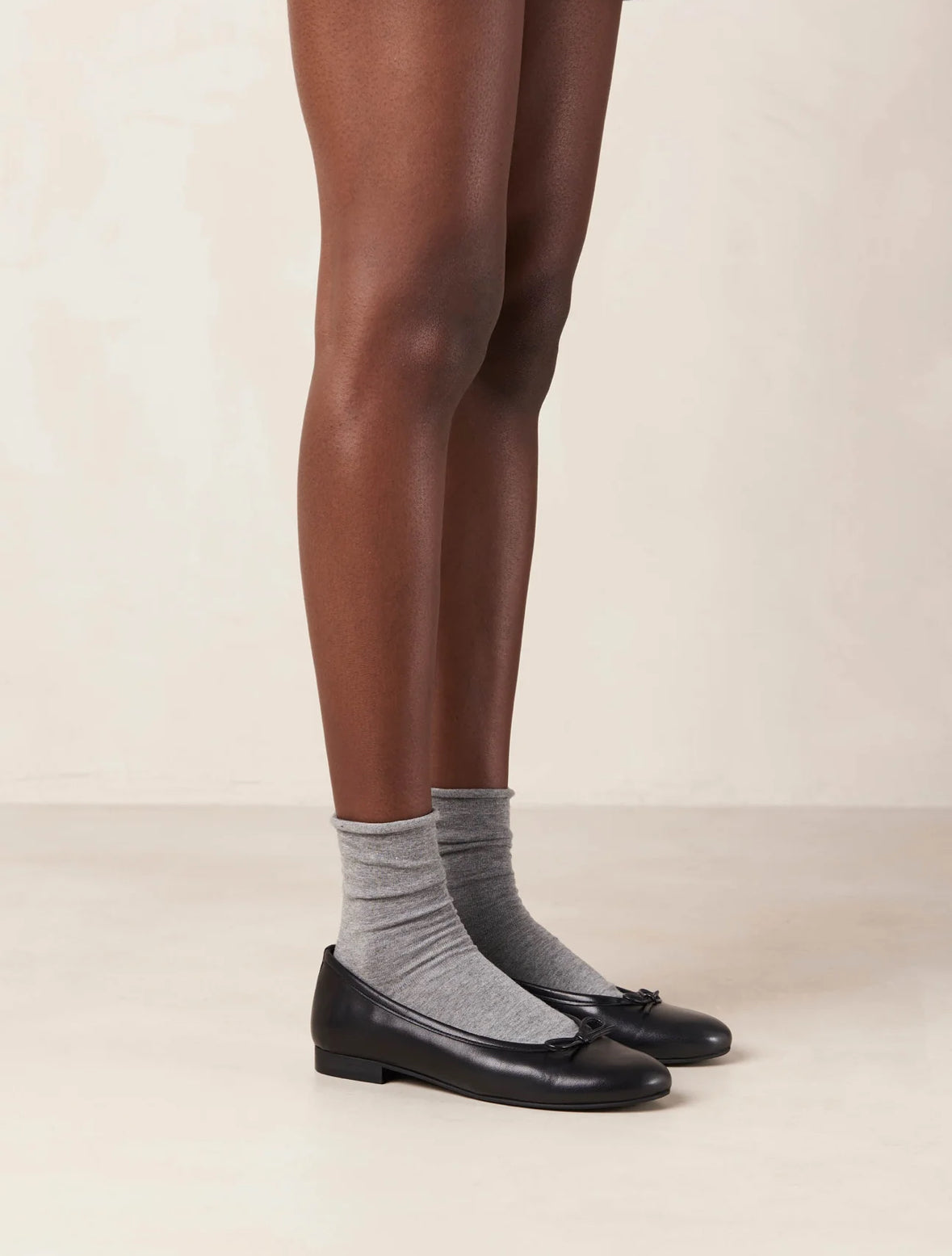 Oriana Ballerinas aus Schwarzem Leder