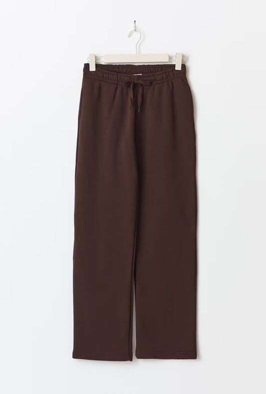 Basic Straight Sweatpants - Dark Brown