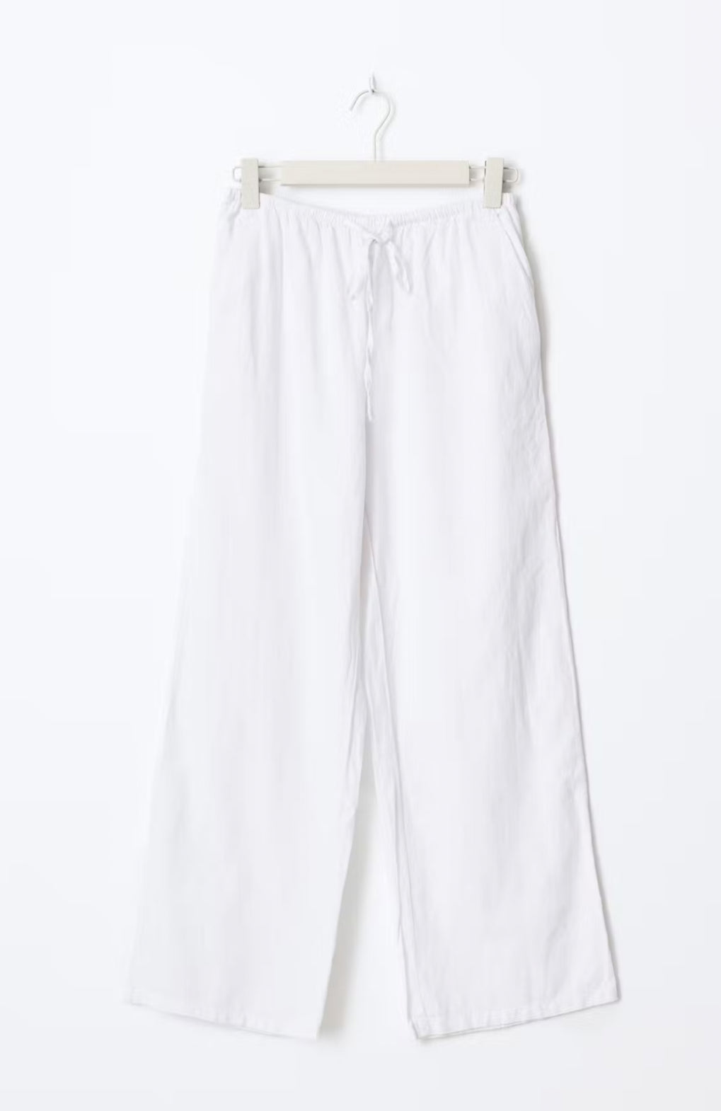 Linen Blend Trousers - white