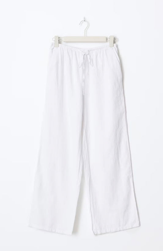 Linen Blend Trousers - white