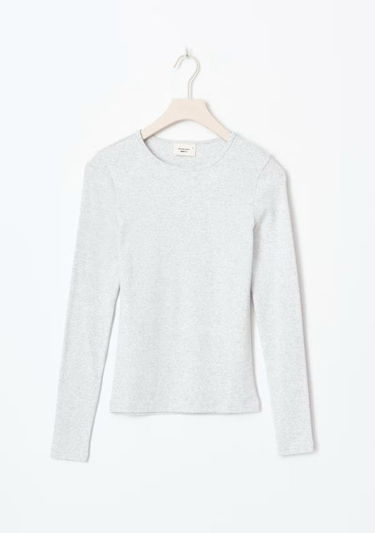 BASIC Long sleeve top - grey melange