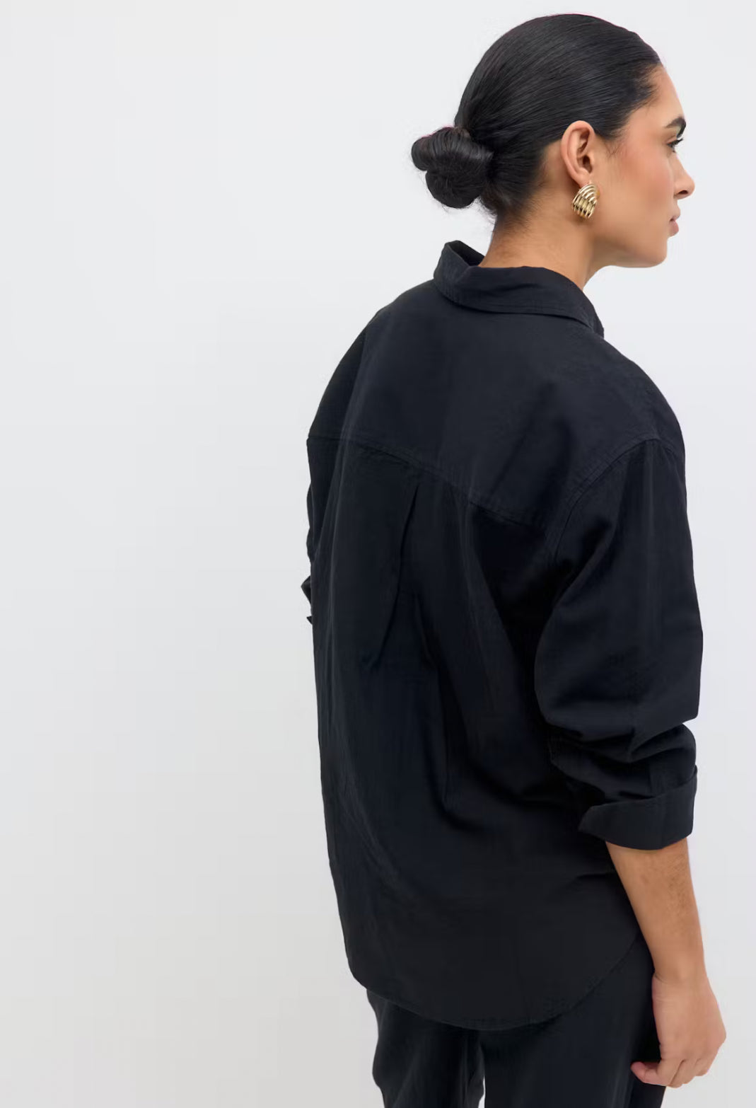 Linen blend Shirt - black