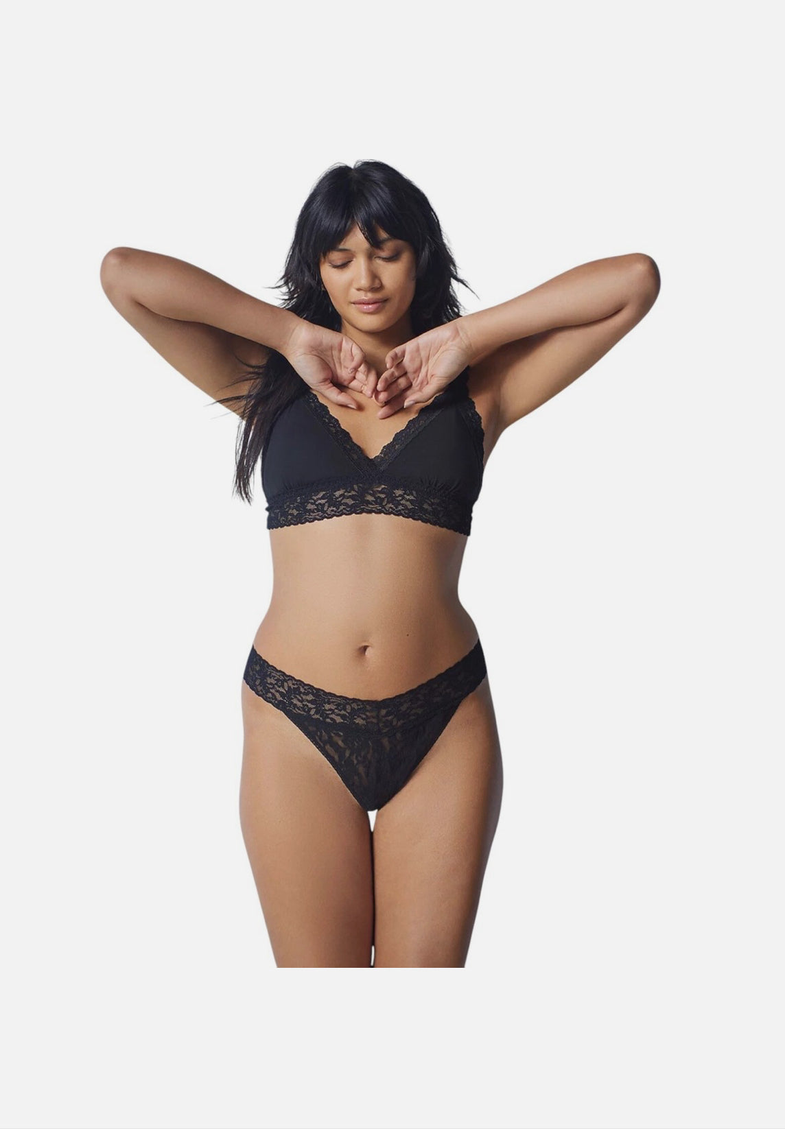 Padded Crossover Bralette in Black