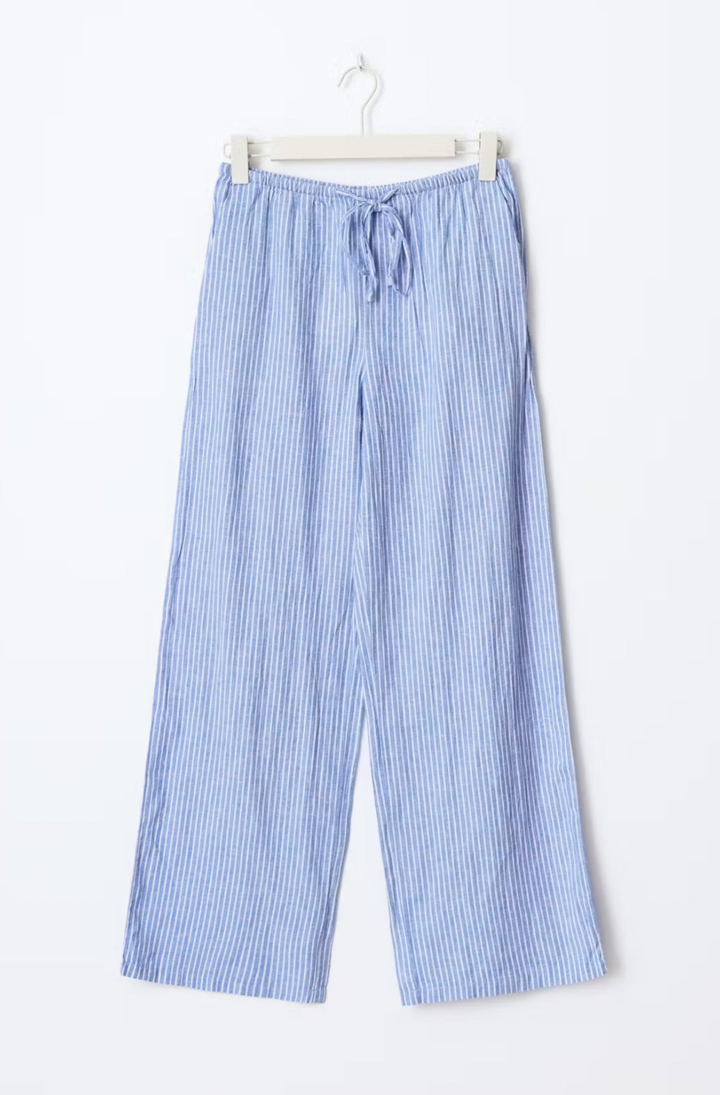 Linen blend trousers - blue stripe