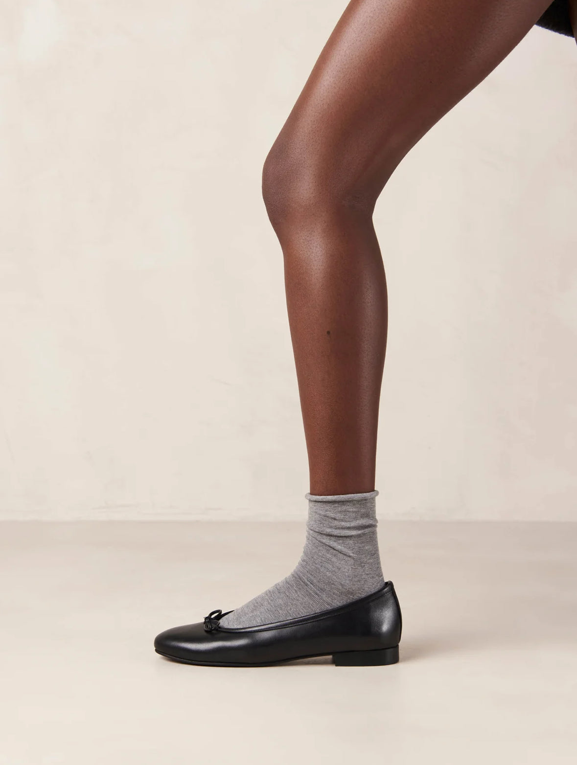 Oriana Ballerinas aus Schwarzem Leder