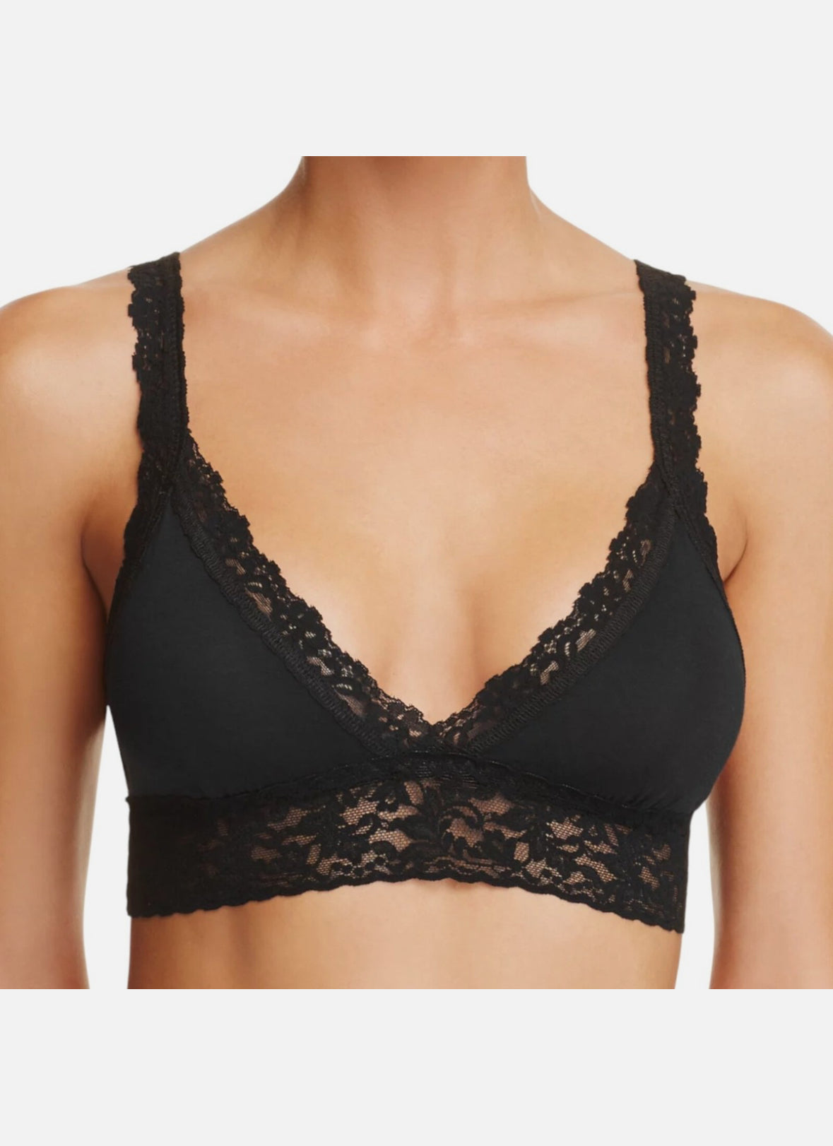 Padded Crossover Bralette in Black