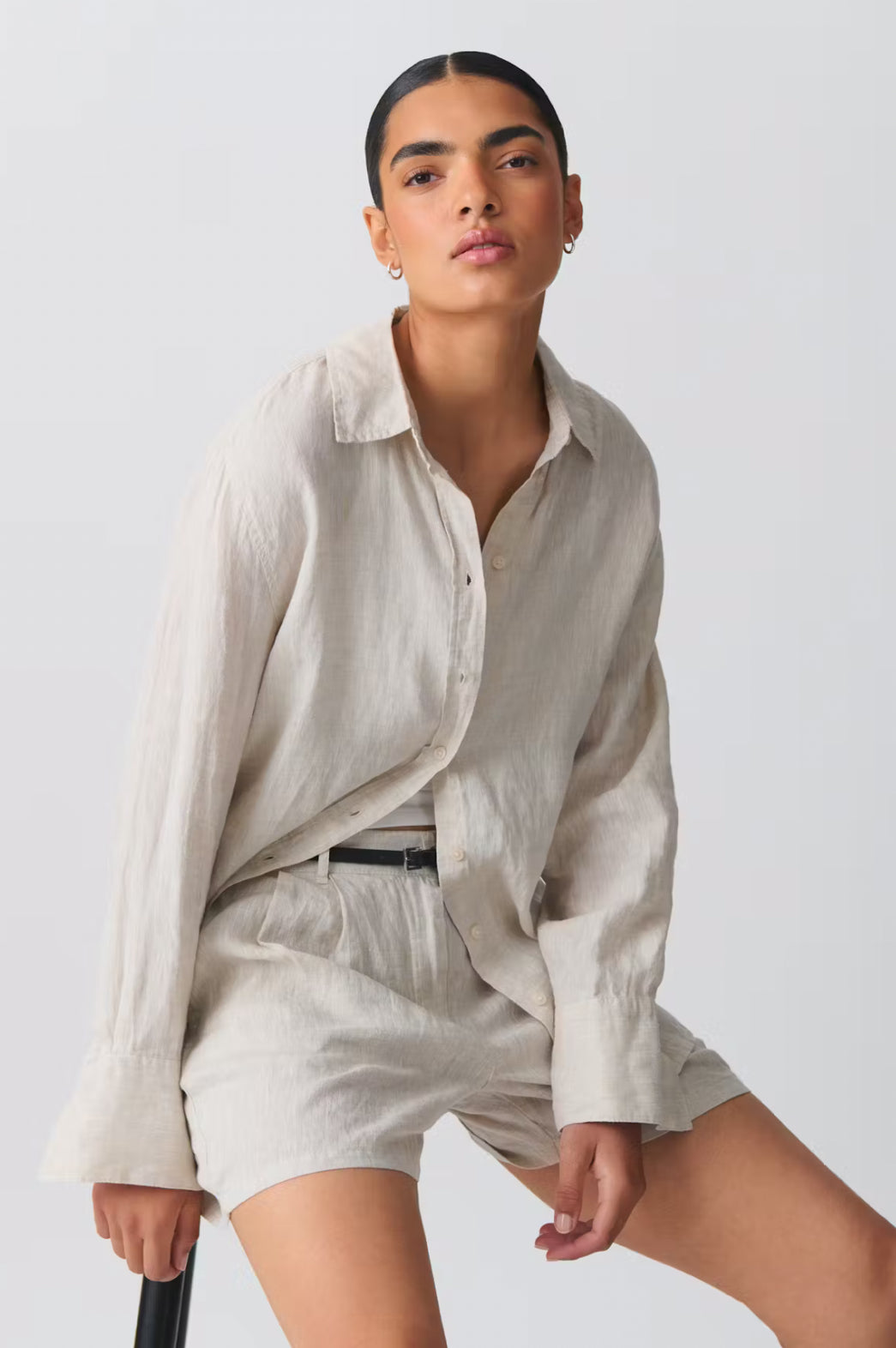 Linen blend Shirt - beige