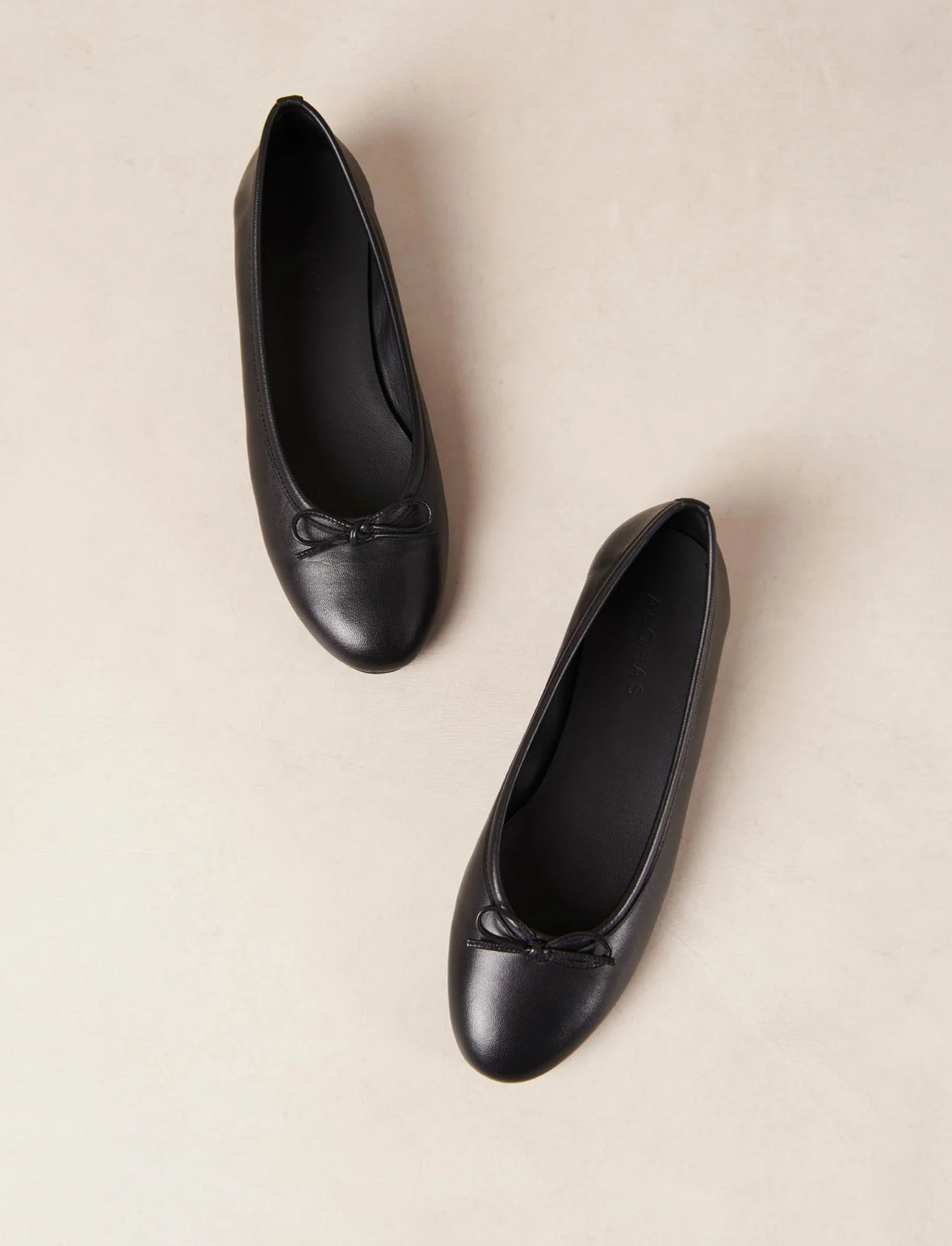 Oriana Ballerinas aus Schwarzem Leder