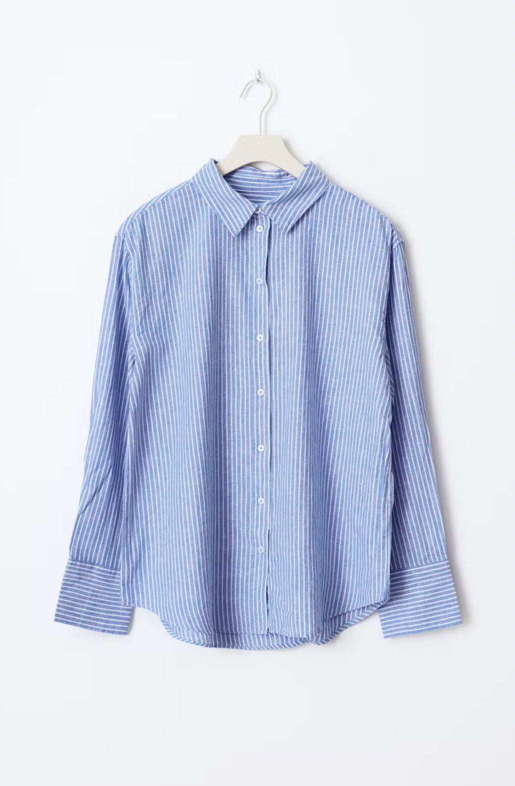 Linen blend Shirt - blue stripe
