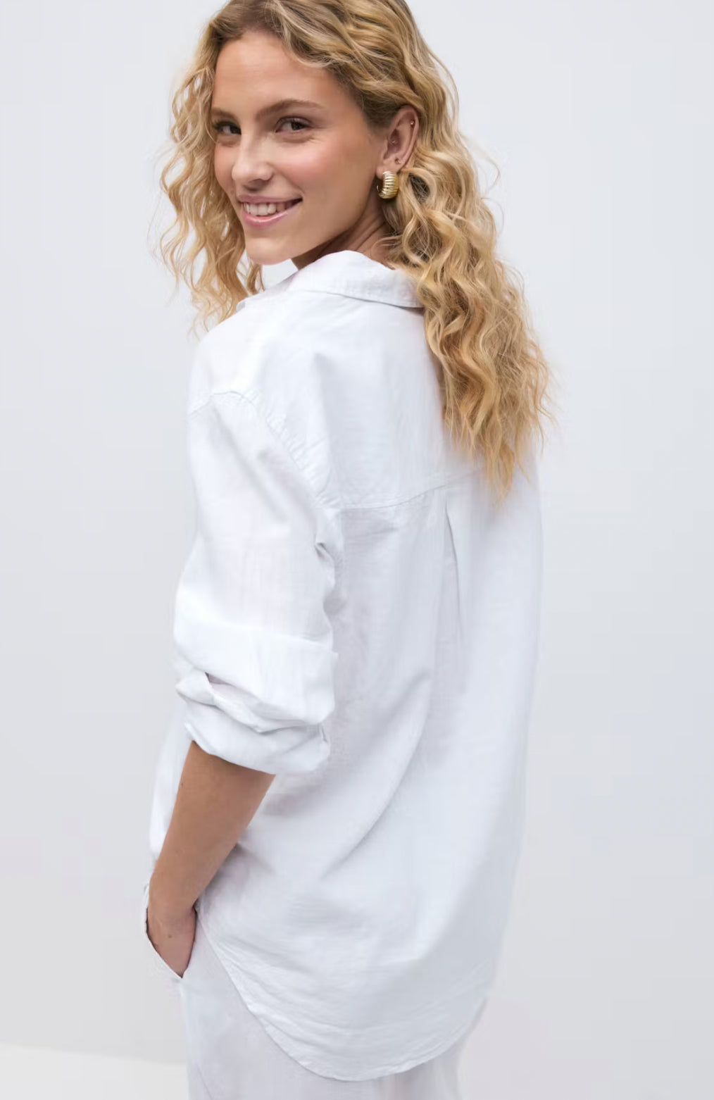Linen blend Shirt - white