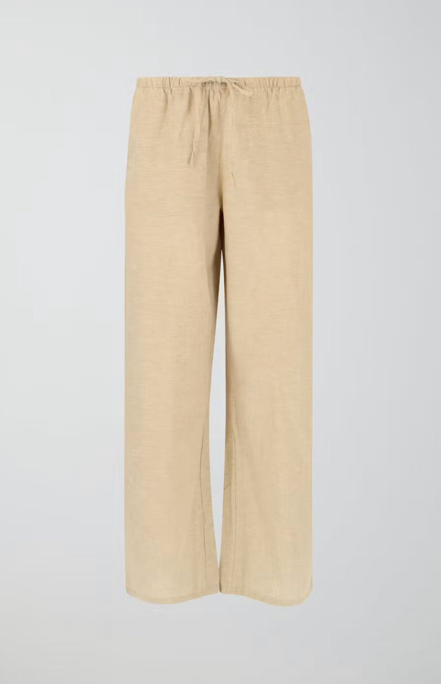 Linen blend trousers - Beige