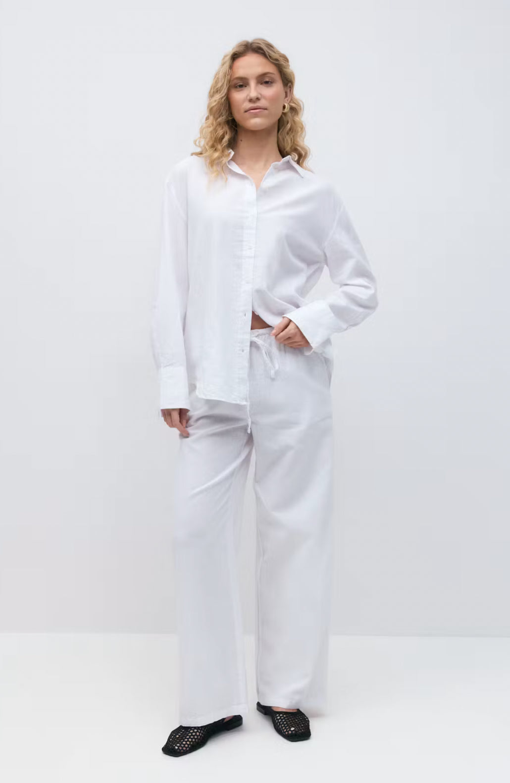 Linen blend Shirt - white