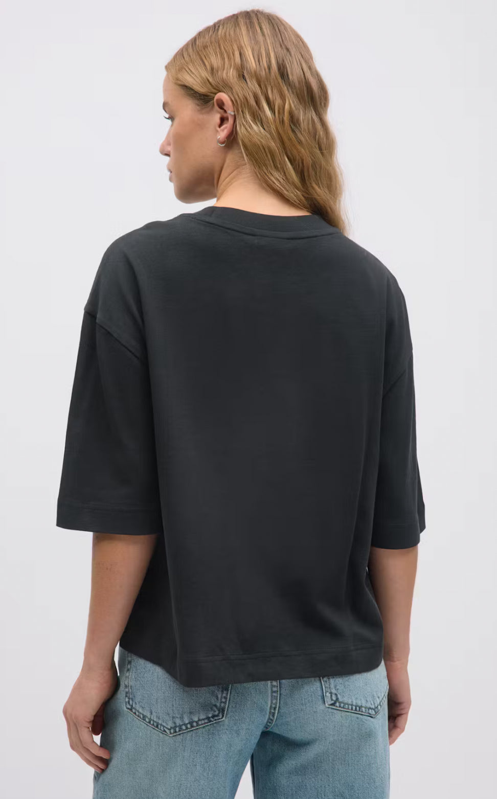 BASIC BOXY TEE - Offblack