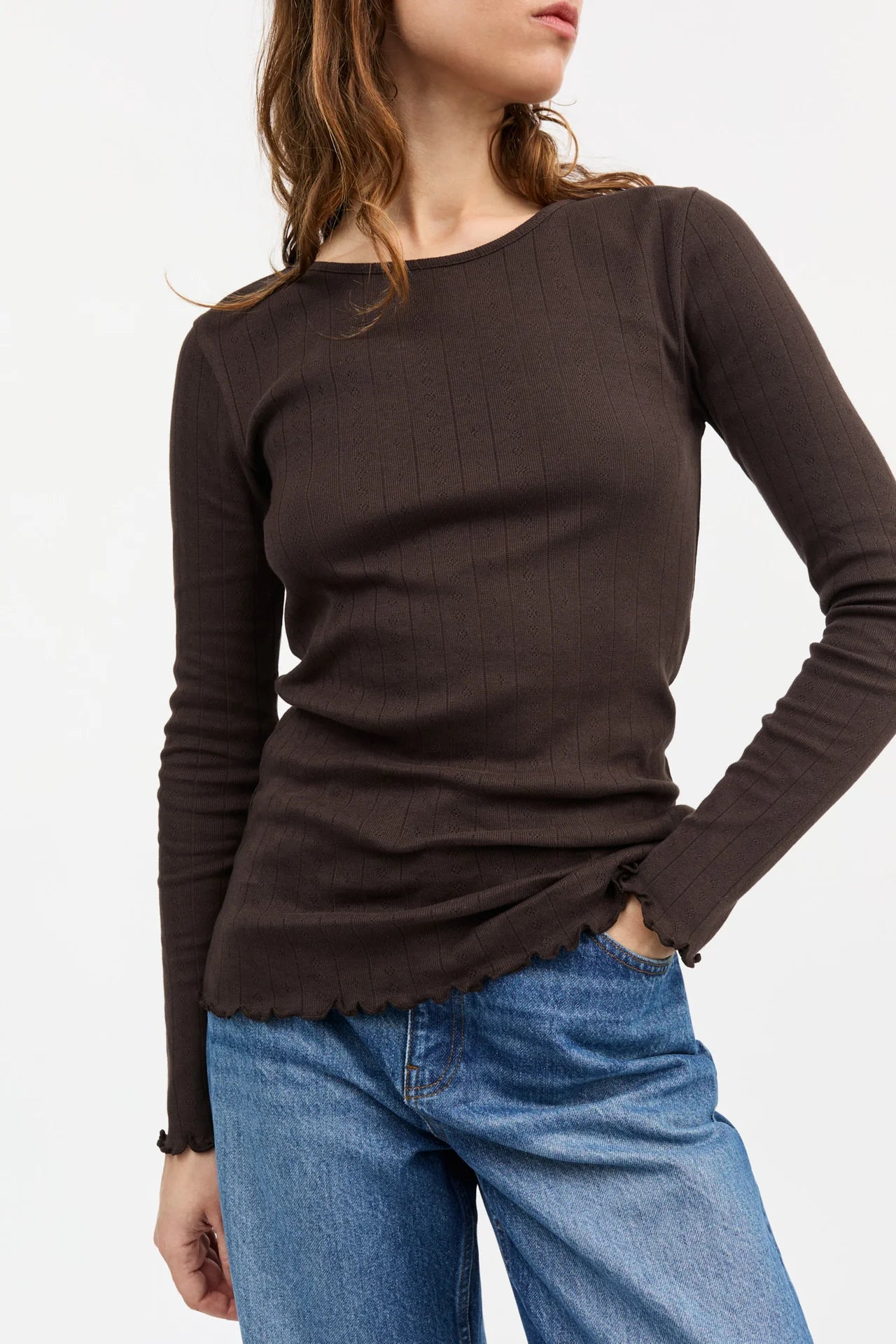 Edie Blouse in Dark Brown