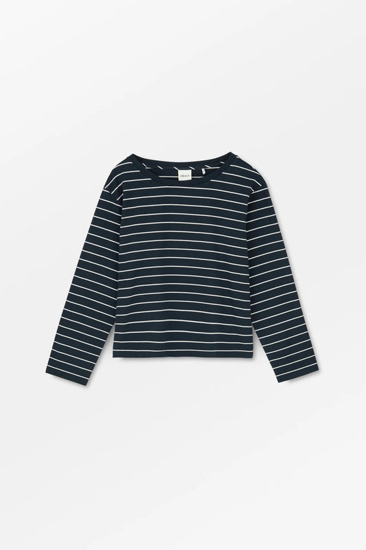 Loui oversized Blouse - Navy/ White