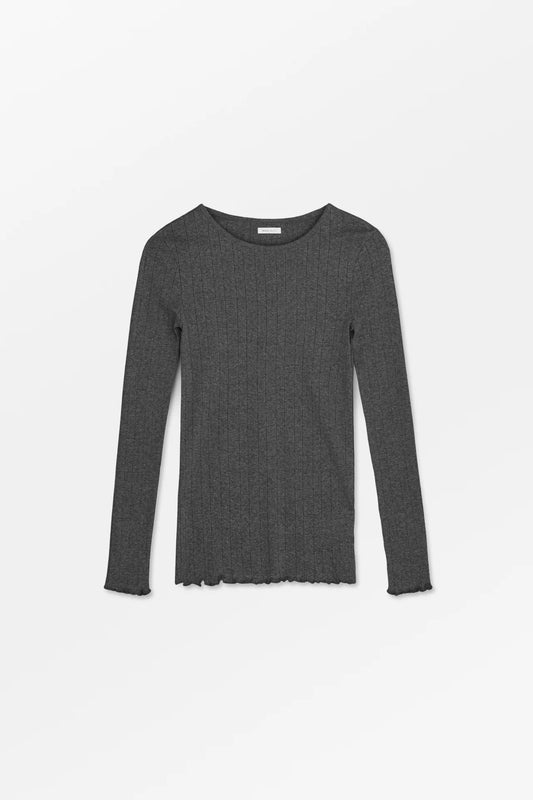 Edie Blouse in Dark Grey Melange