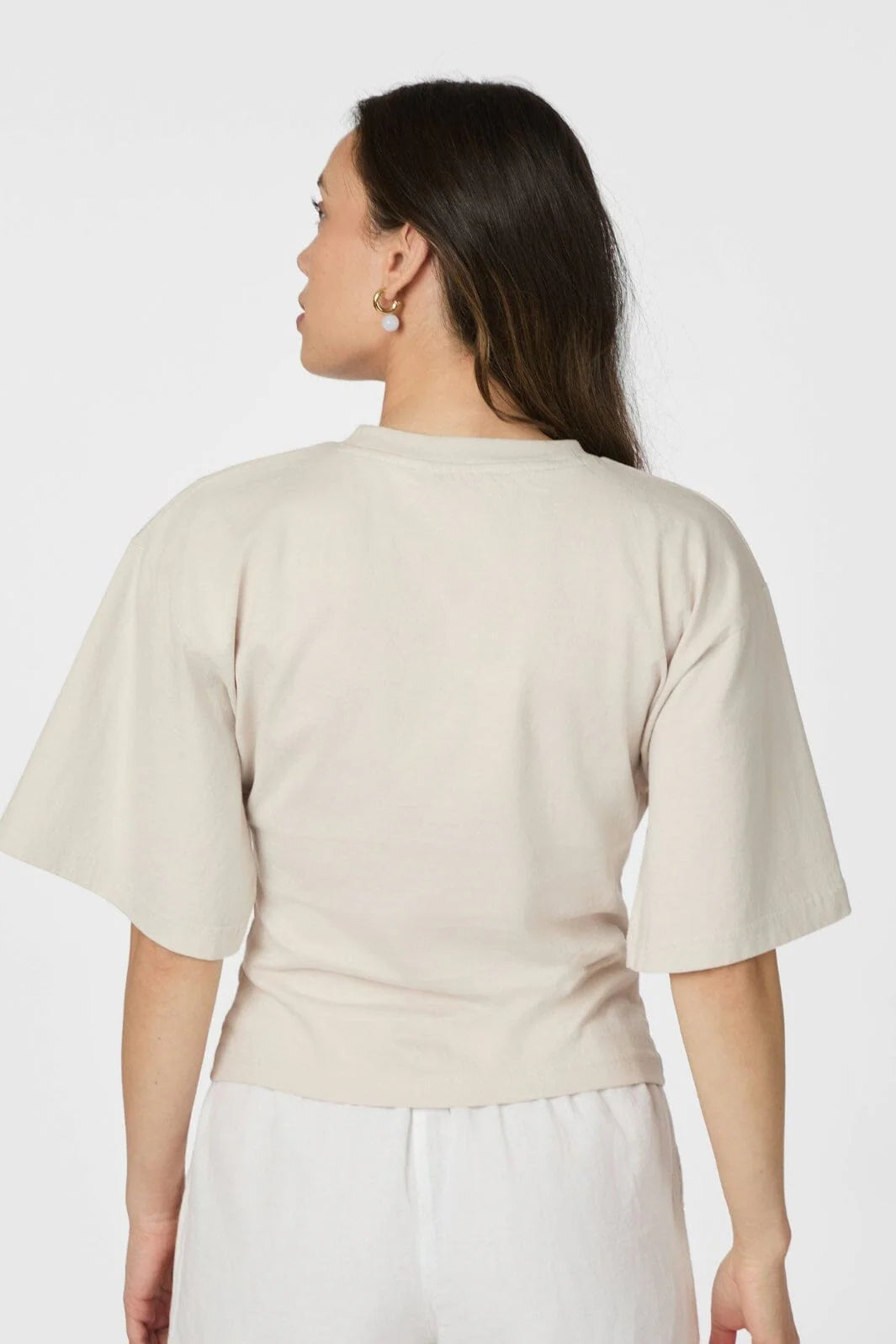 Asha Boxy Tee in Ivory
