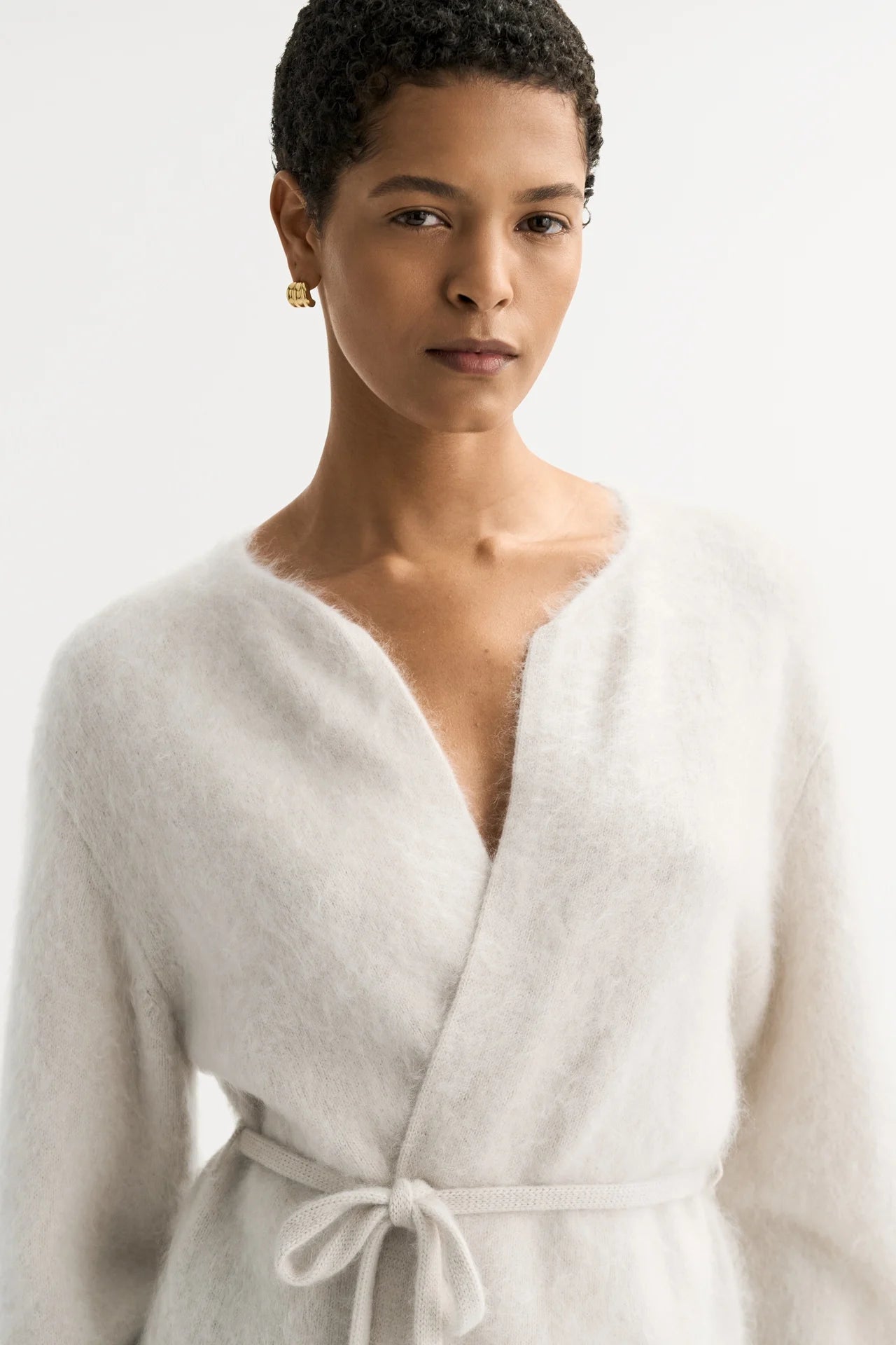 Brushed Cardigan - Chalk | SOFT GOAT