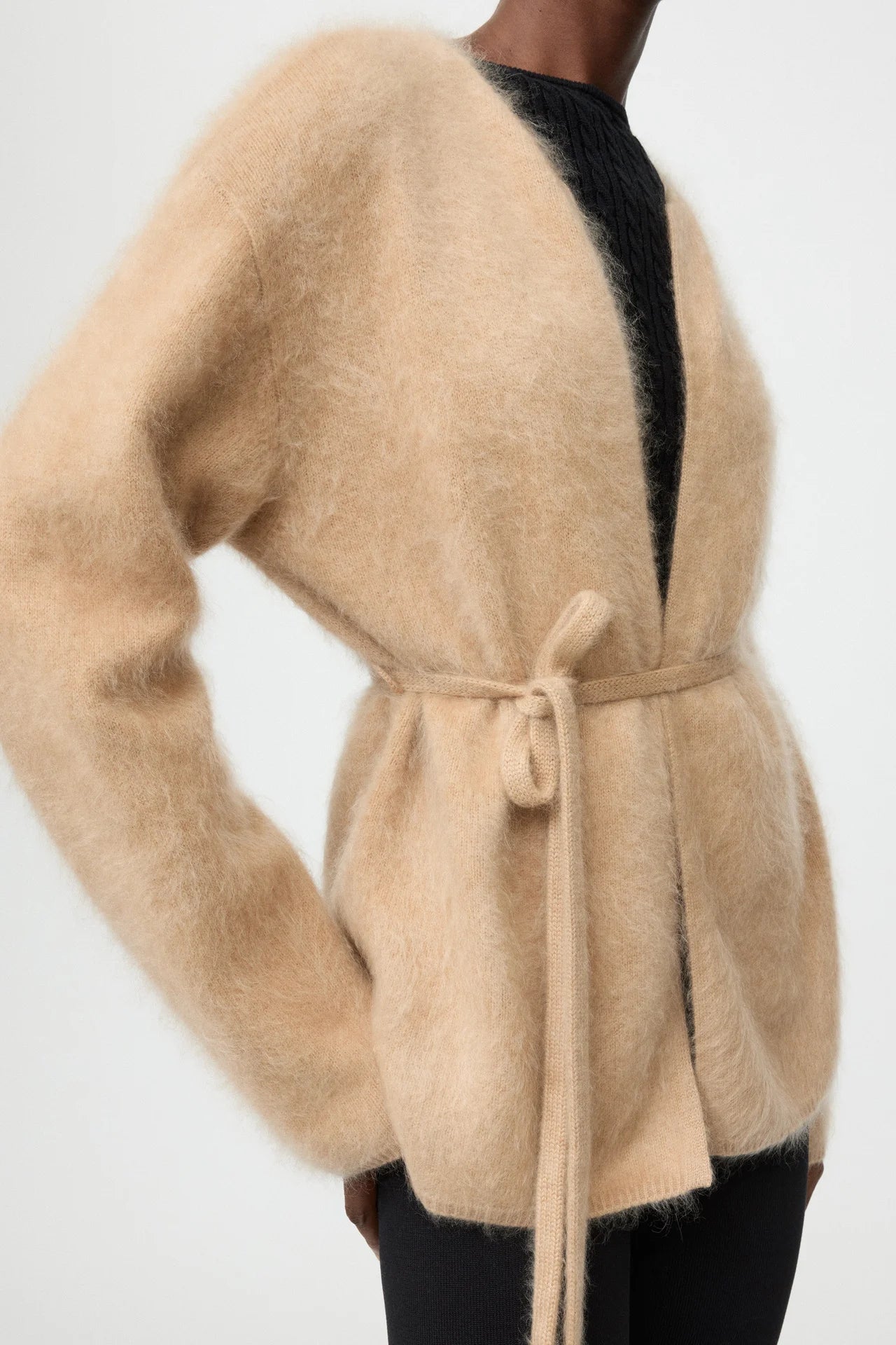 Brushed Cardigan - Camel | SOFT GOAT