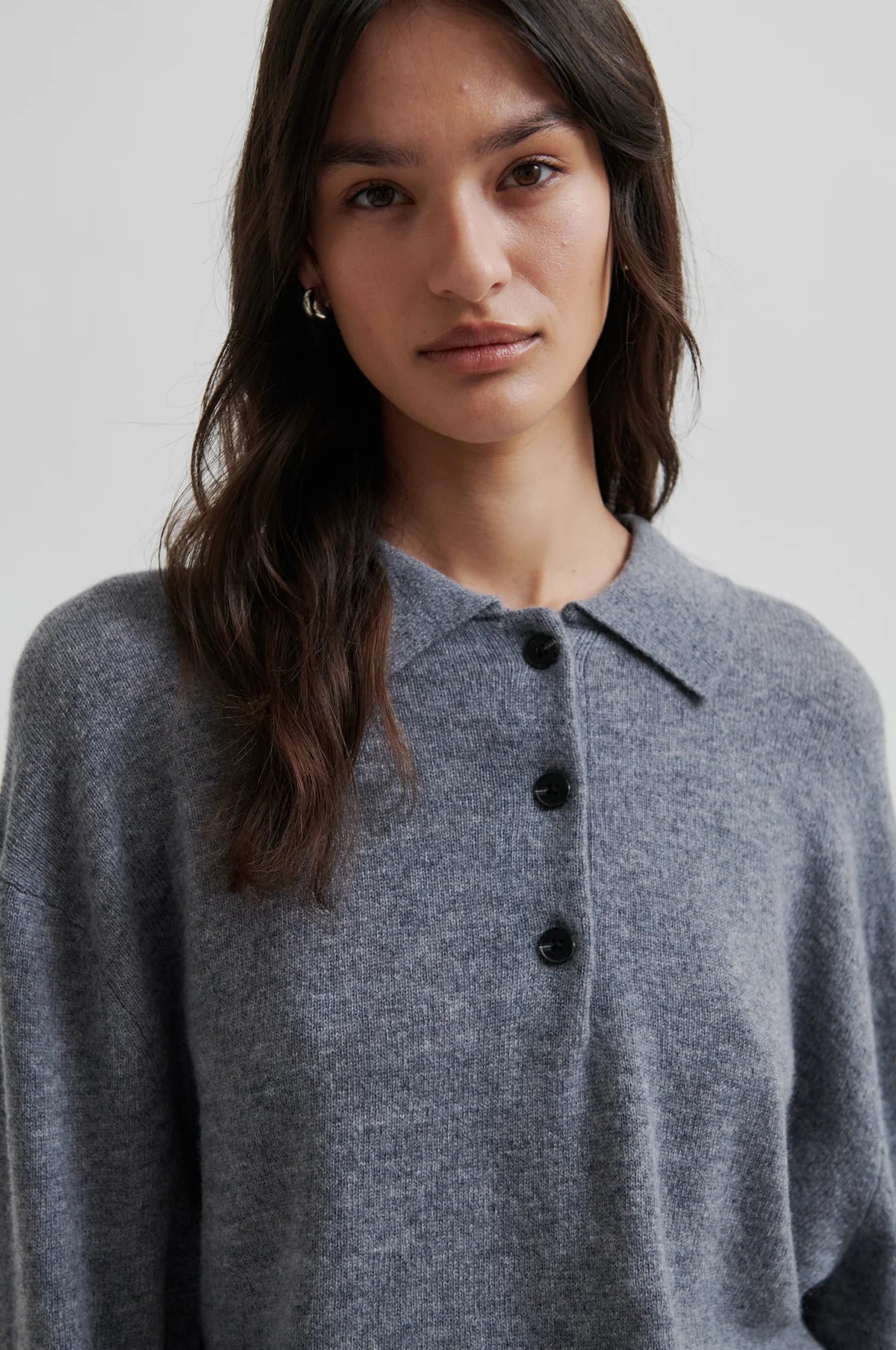 Vilena Knit LS in Grey Melange