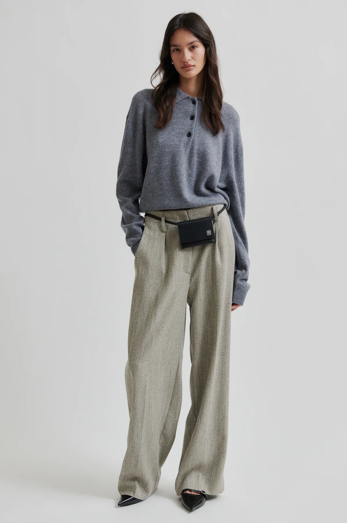 Vilena Knit LS in Grey Melange
