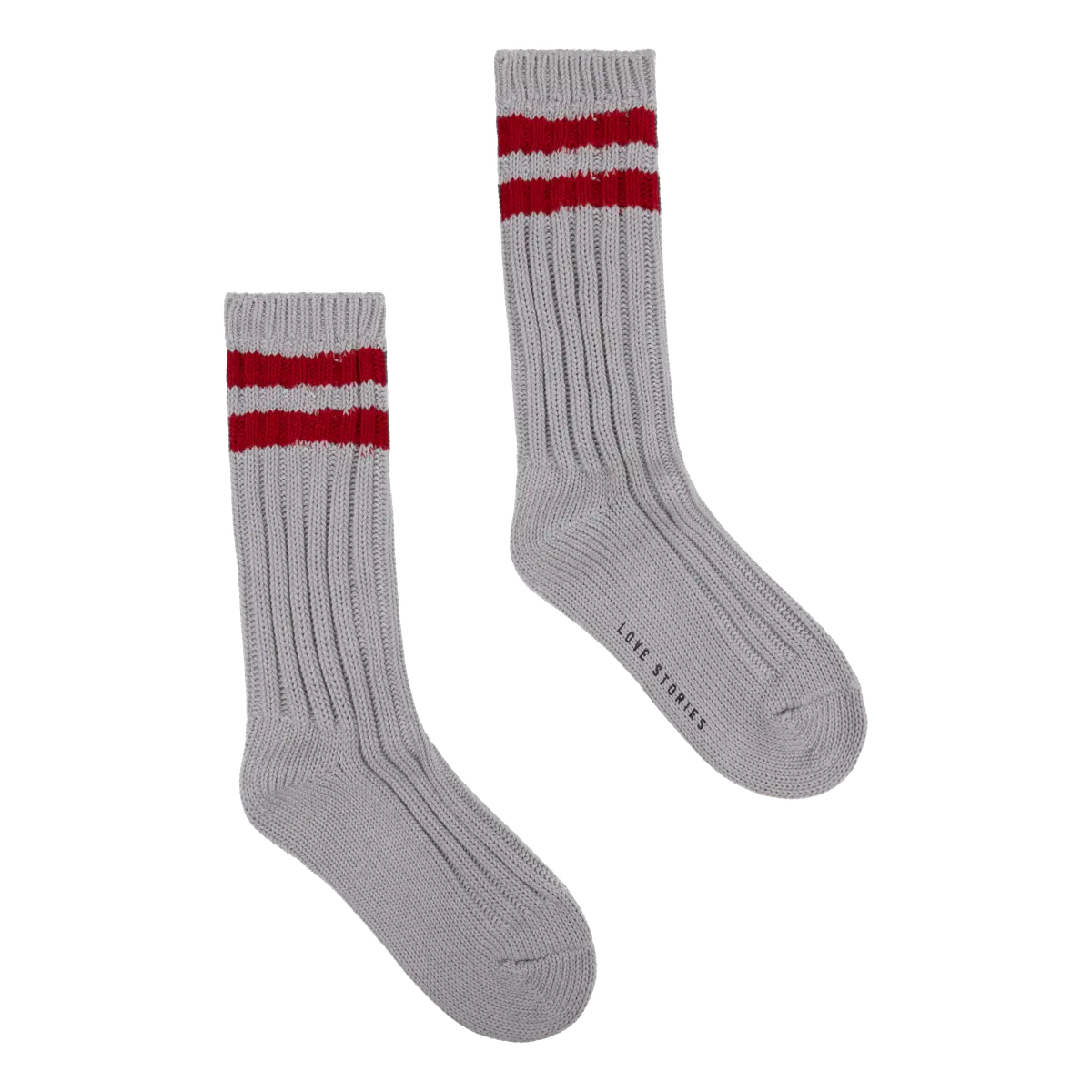 RIB SOCKS STRIPE - grey
