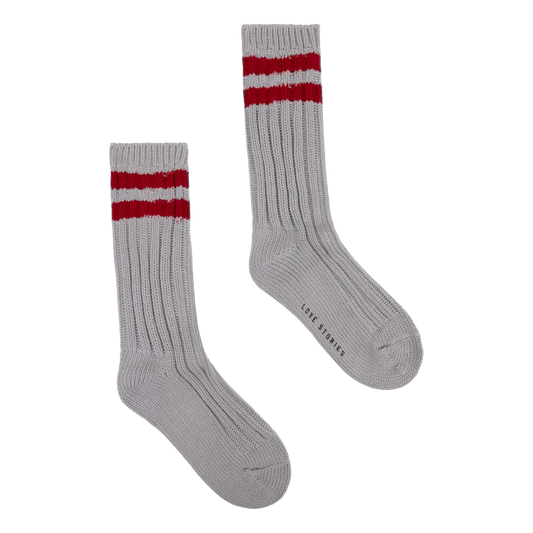 RIB SOCKS STRIPE - grey
