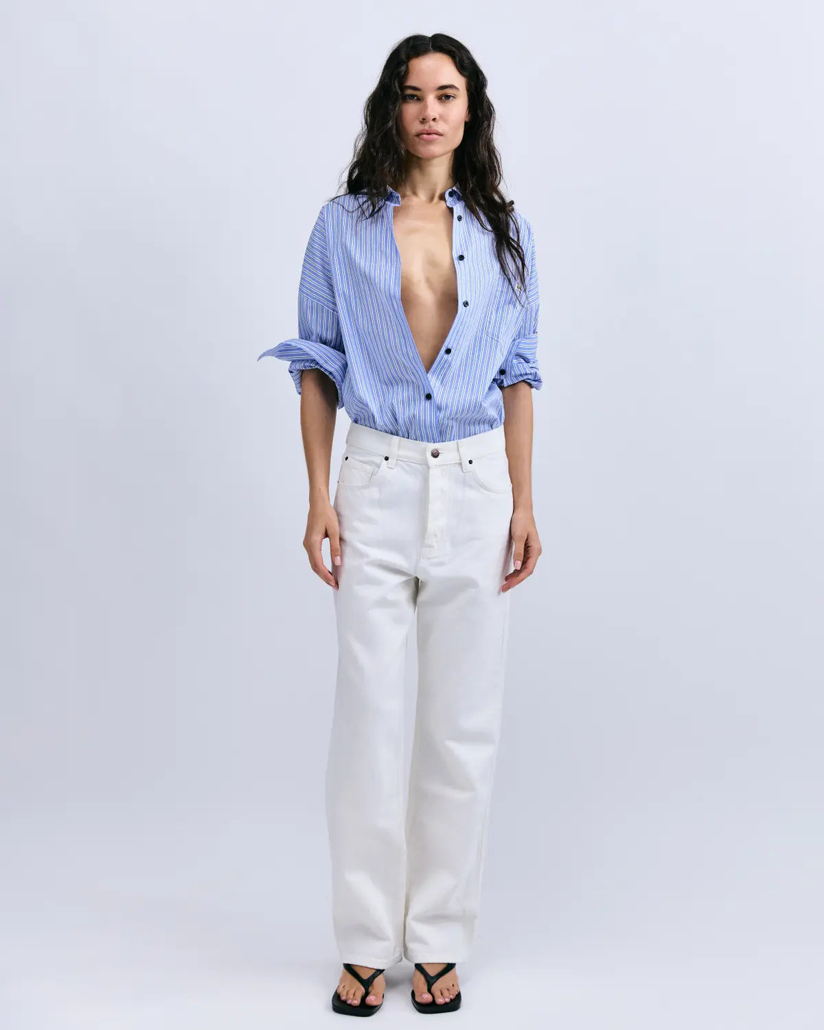 HAILEY Buttoned long sleeve shirt in blue