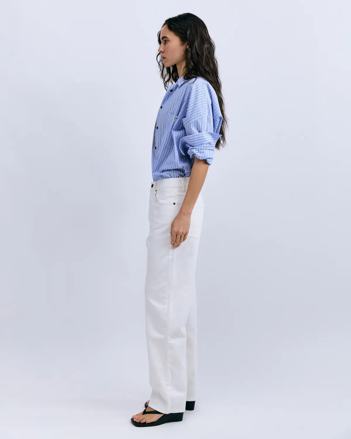 HAILEY Buttoned long sleeve shirt in blue