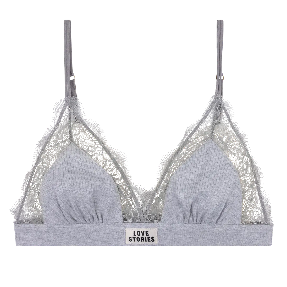 LOVE LACE triangle bralette Grey