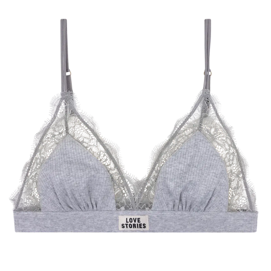 LOVE LACE triangle bralette Grey