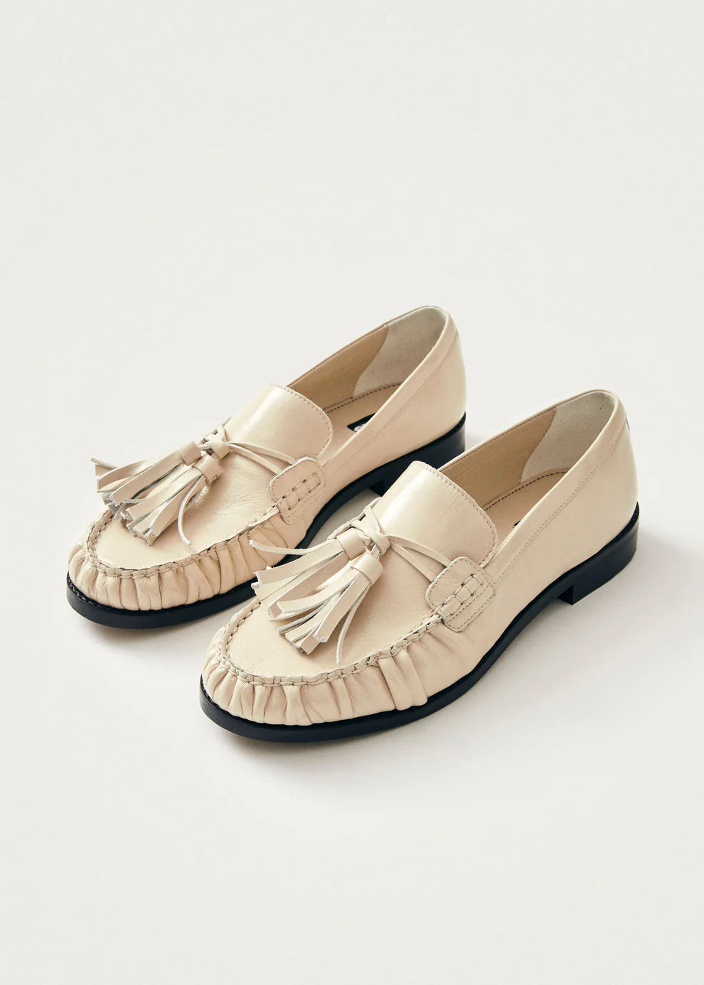 MARIETTA ONIX CREAM LEATHER LOAFERS Alohas