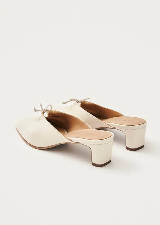 Amar Cream Leather Mules Alohas