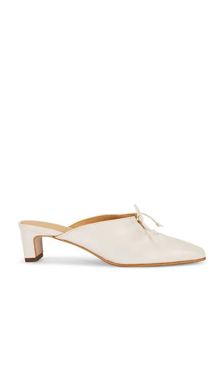 Amar Cream Leather Mules Alohas