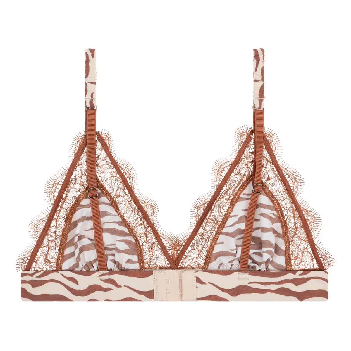 LOVE LACE Delicate triangle bralette Brown