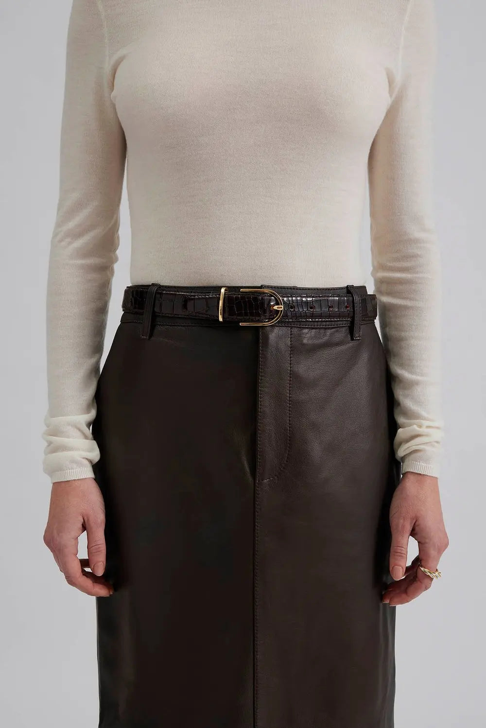 CHARLIE LEDERGÜRTEL - Chocolate