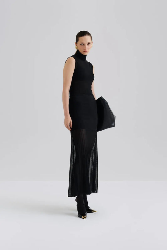 CALINA MAXIROCK Maxirock aus transparentem Strick