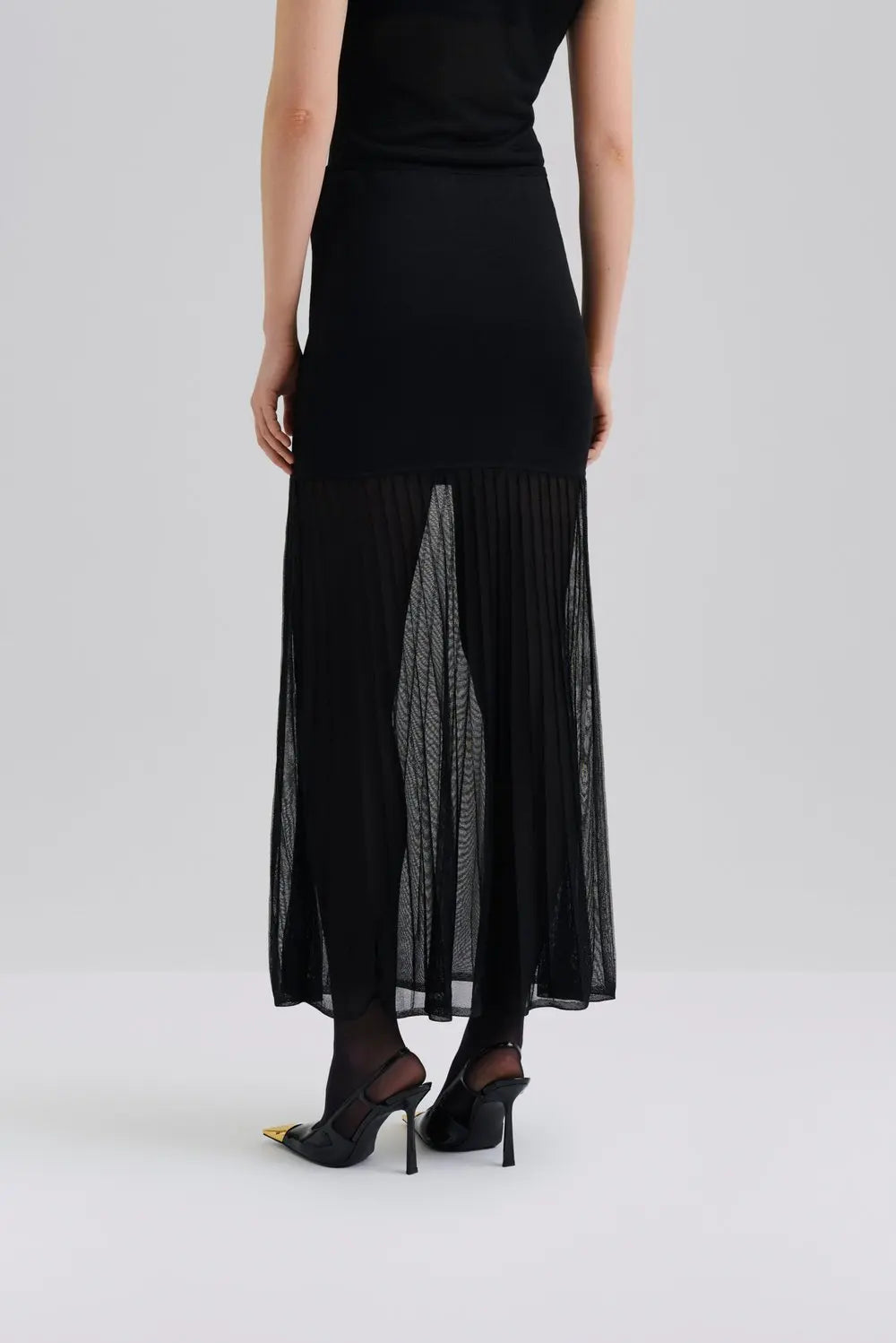 CALINA MAXIROCK Maxirock aus transparentem Strick