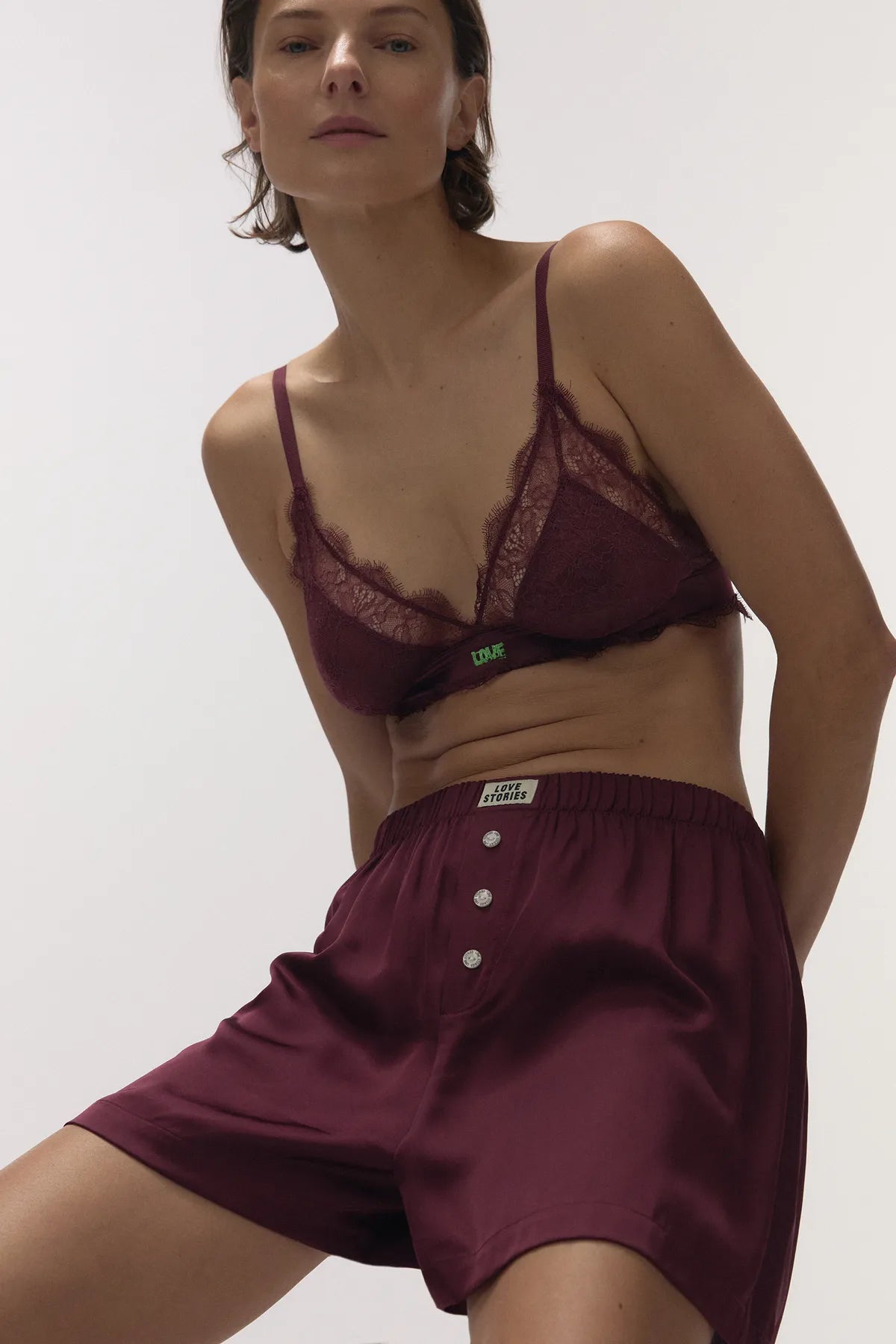 JAMES Shorts im Boxershort Stil - in Burgund
