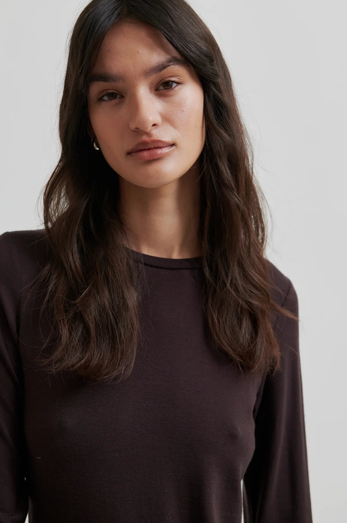 Matima O-Neck Tee in Chocolate Plum