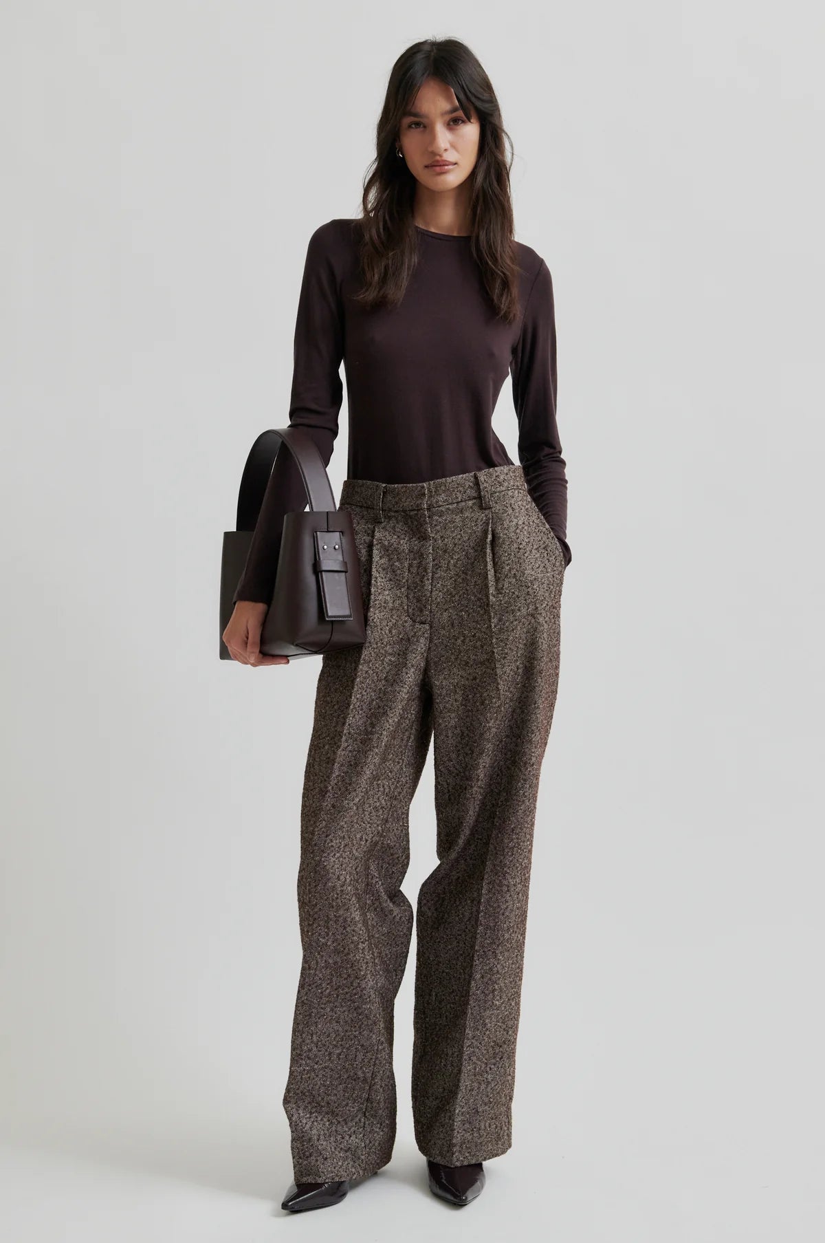 Matima O-Neck Tee in Chocolate Plum