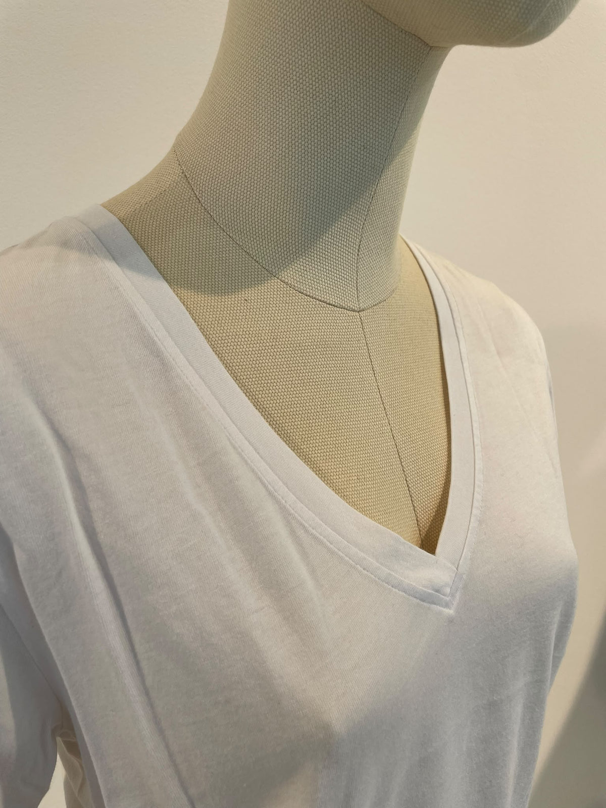 DAKOTA RELAX V NECK T SHIRT IN WHITE