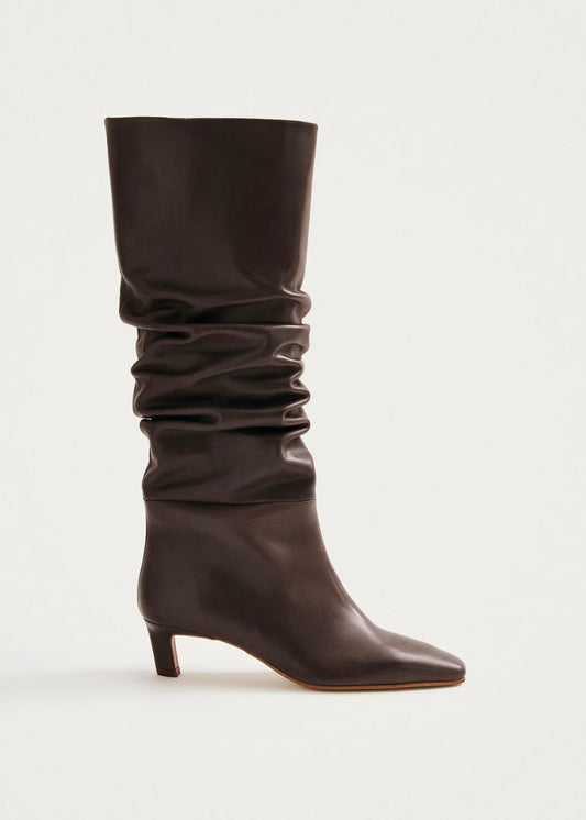 KALILA Black Leather Boots Brown