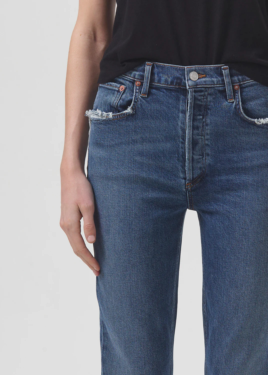 RILEY LONG HIGH RISE STRAIGHT (STRETCH) IN POSE AGOLDE