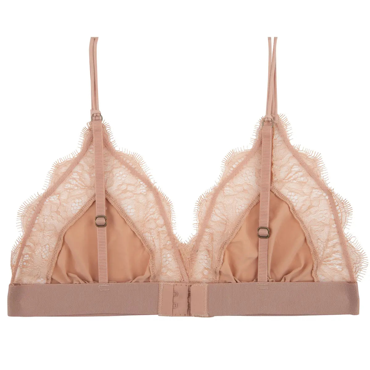 LOVE LACE Delicate triangle bralette light brown