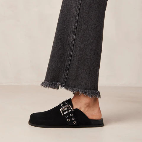 Halia Wildleder Pantolette in Schwarz