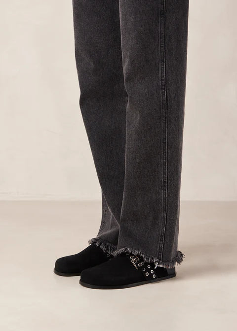 Halia Wildleder Pantolette in Schwarz