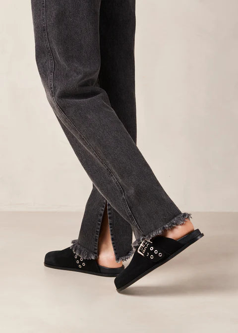 Halia Wildleder Pantolette in Schwarz